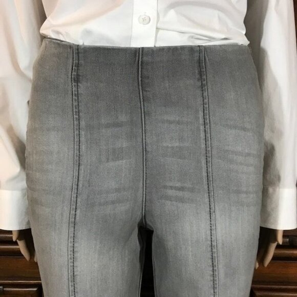 NWOT Motto Silver Gray Hollywood Waist Top Seamed Stretch Ankle Jean - Picture 5 of 10
